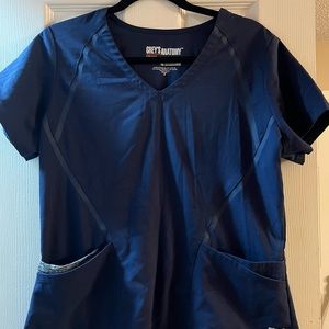 Greys anatomy Impact scrub set medium top small pants Navy Blue